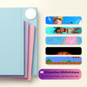 📖 Étiquettes Cahier Bibliothèque — Scolaires Personnalisées