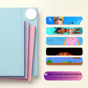 Pack Cahier Bibliothèque — Étiquettes Scolaires Personnalisées