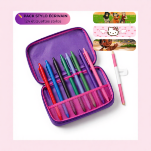 Pack Stylo Écrivain — Étiquettes Scolaires Personnalisées
